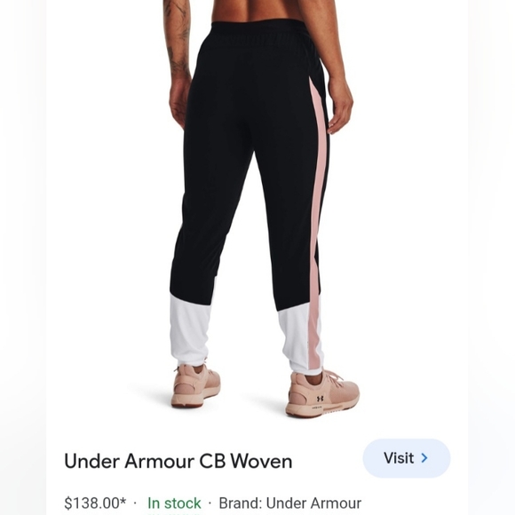 Under armour jogger pants charcoal gray, white and pink details. 💗 Nwot - Picture 3 of 7